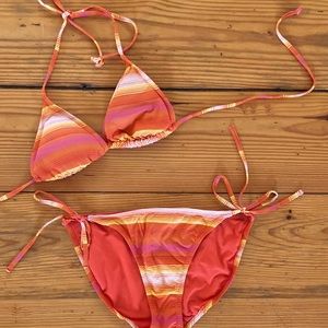 Old Navy Orange Striped String Bikini! 🌞
